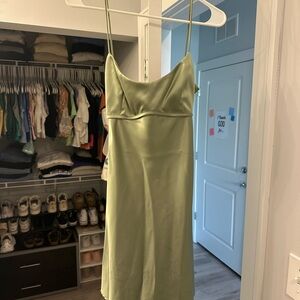 NWT Princess Polly Green Satin Slip Dress